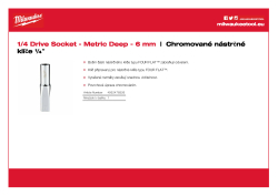 MILWAUKEE Nástrčný klíč ¼″ - 6 mm prodloužený 4932478326 A4 PDF
