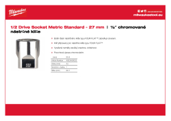 MILWAUKEE Nástrčný klíč ½″ - 27 mm 4932480025 A4 PDF