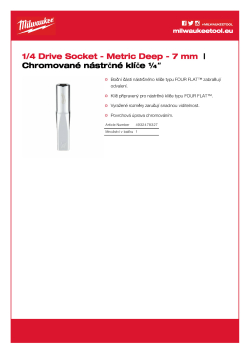 MILWAUKEE Nástrčný klíč ¼″ - 7 mm prodloužený 4932478327 A4 PDF
