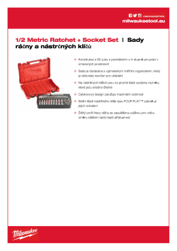 MILWAUKEE Sada ráčny ½″ a metrických nástrčných klíčů (28 ks) 4932471864 A4 PDF