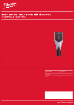 MILWAUKEE ½″ nástrčný klíč Torx T60 4932480820 A4 PDF
