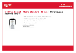 MILWAUKEE Nástrčný klíč ¼″ - 12 mm 4932478320 A4 PDF