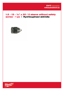 MILWAUKEE Keyless Chucks 2 sleeves 4932376531 A4 PDF