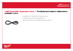 MILWAUKEE Prodlužovací kabel k dálkovému ovládání 1,8 m 49122775 A4 PDF
