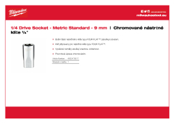 MILWAUKEE Nástrčný klíč ¼″- 9 mm 4932478317 A4 PDF