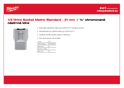 MILWAUKEE Nástrčný klíč ½″ - 21 mm 4932480019 A4 PDF