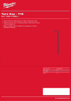 MILWAUKEE Klíč torx tvaru L - T15 4932492697 A4 PDF