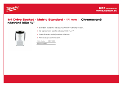 MILWAUKEE Nástrčný klíč ¼″ - 14 mm 4932478322 A4 PDF
