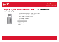MILWAUKEE Nástrčný klíč ½″ - 9 mm 4932480007 A4 PDF