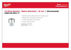 MILWAUKEE Nástrčný klíč ¼″ - 15 mm 4932478323 A4 PDF