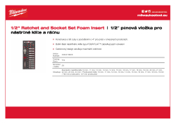 MILWAUKEE 1/2" pěnová vložka pro nástrčné klíče a ráčnu 4932479826 A4 PDF