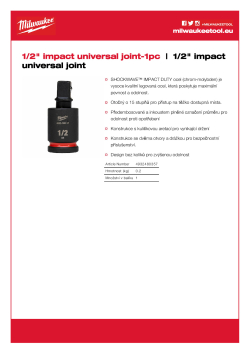 MILWAUKEE 15° kloubový adaptér SHOCKWAVE™ IMPACT DUTY ½″ 4932480357 A4 PDF
