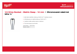 MILWAUKEE Nástrčný klíč ¼″ - 14 mm prodloužený 4932478334 A4 PDF