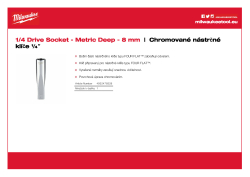 MILWAUKEE Nástrčný klíč ¼″ - 8 mm prodloužený 4932478328 A4 PDF