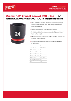 MILWAUKEE SHOCKWAVE™ IMPACT DUTY IMPACT SOCKETS 4932480318 A4 PDF