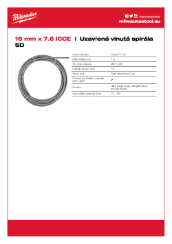MILWAUKEE 16 mm x 7.6 m spirála s koncovkou 4932471701 A4 PDF