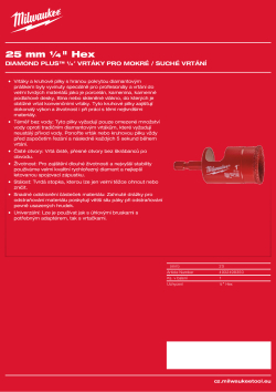 MILWAUKEE Diamond Max wet drill bits 49560517 A4 PDF