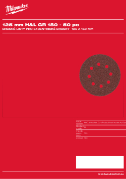 MILWAUKEE Standard Sanding Sheets for Random Orbital Sanders Gen II 4932492195 A4 PDF