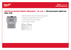 MILWAUKEE Nástrčný klíč ⅜″ metrický - 21 mm 4932479997 A4 PDF