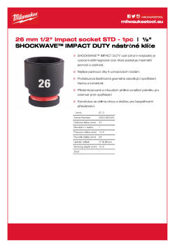 MILWAUKEE SHOCKWAVE™ IMPACT DUTY IMPACT SOCKETS 4932480320 A4 PDF
