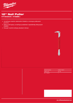 MILWAUKEE Vytahovač hřebíků 305 mm 4932478251 A4 PDF