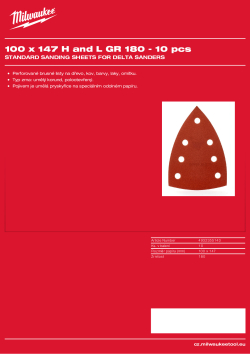 MILWAUKEE Standard Sanding Sheets for Delta Sanders 4932355143 A4 PDF