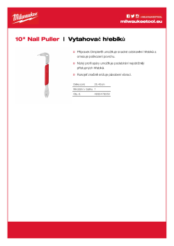 MILWAUKEE Vytahovač hřebíků 255 mm 4932478250 A4 PDF