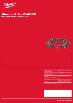 MILWAUKEE Spojka otevřené vinuté spirály s vnitřním jádrem 16 mm × 2,3 m 4932478414 A4 PDF
