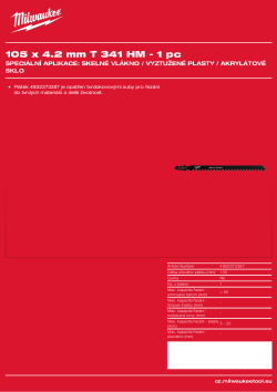 MILWAUKEE Special materials: Fibreglass, reinforced plastics, acrylic glass 4932373387 A4 PDF