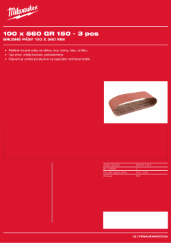 MILWAUKEE Sanding Belts for Belt Sanders 4932312103 A4 PDF