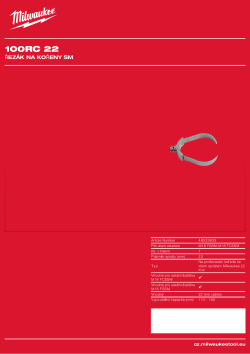 MILWAUKEE 100 mm řezák na kořeny  pro spirály 22 mm 48533833 A4 PDF