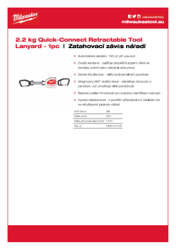 MILWAUKEE Samozatahovatelný závěs nářadí Quick-Connect do 2,2 kg 4932472106 A4 PDF