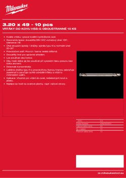 MILWAUKEE HSS-Ground Drills Double Ended / 10 pack 4932352224 A4 PDF