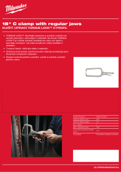 MILWAUKEE Upínací kleště 18″ C profil pevné čelisti 4932472260 A4 PDF