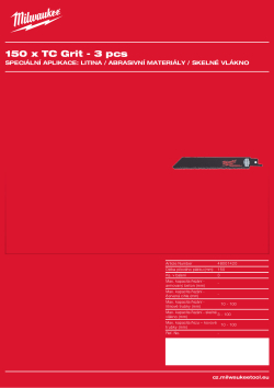 MILWAUKEE Cast Iron / abrasive materials / fibreglass 48001420 A4 PDF