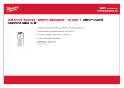 MILWAUKEE Nástrčný klíč  ⅜″ metrický 10 mm 4932478340 A4 PDF