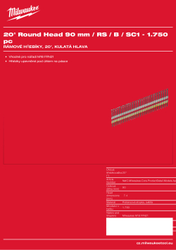 MILWAUKEE 20° Framing Nails II 4932492590 A4 PDF