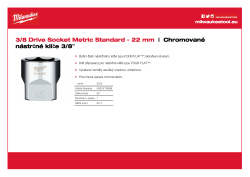 MILWAUKEE Nástrčný klíč ⅜″ metrický - 22 mm 4932479998 A4 PDF