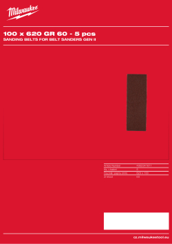 MILWAUKEE Sanding Belts for Belt Sanders Gen II 4932341611 A4 PDF