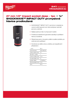 MILWAUKEE SHOCKWAVE™ IMPACT DUTY IMPACT SOCKETS 4932480345 A4 PDF