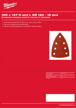 MILWAUKEE Standard Sanding Sheets for Delta Sanders 4932355142 A4 PDF