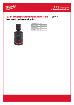 MILWAUKEE 25° kloubový adaptér SHOCKWAVE™ IMPACT DUTY ¾″ 4932480407 A4 PDF