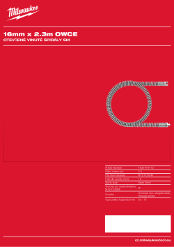 MILWAUKEE Spojovací koncovka otevřené vinuté spirály 16 mm × 2,3 m 4932478413 A4 PDF