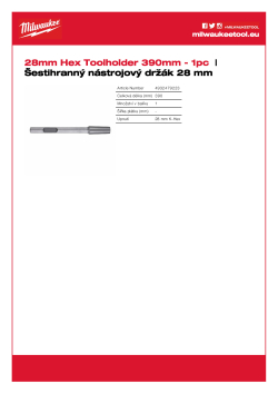 MILWAUKEE Stopka pro pěchovací desky a pemrlice, upínání 28mm Hex 4932479223 A4 PDF