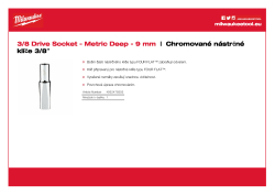 MILWAUKEE Nástrčný klíč ⅜″ metrický 9 mm prodloužený 4932478353 A4 PDF