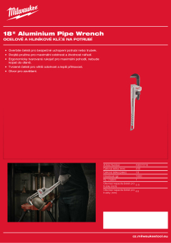 MILWAUKEE Klíč na potrubí 450 mm - hliník 48227218 A4 PDF