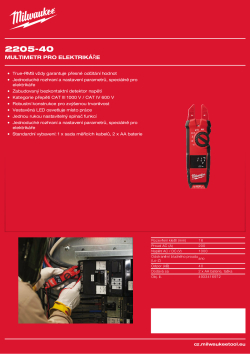 MILWAUKEE Multimetr pro elektrikáře 4933416972 A4 PDF