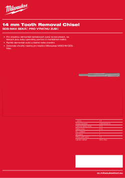 MILWAUKEE Sekáč SDS-Max na demontáž zubů 4932464910 A4 PDF