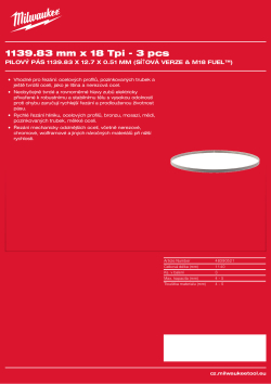 MILWAUKEE Pilové pásy 1140mm - rozteč zubů 1,4mm - 3ks 48390521 A4 PDF