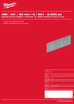 MILWAUKEE 16G Finish Nails II Angled 4932492585 A4 PDF